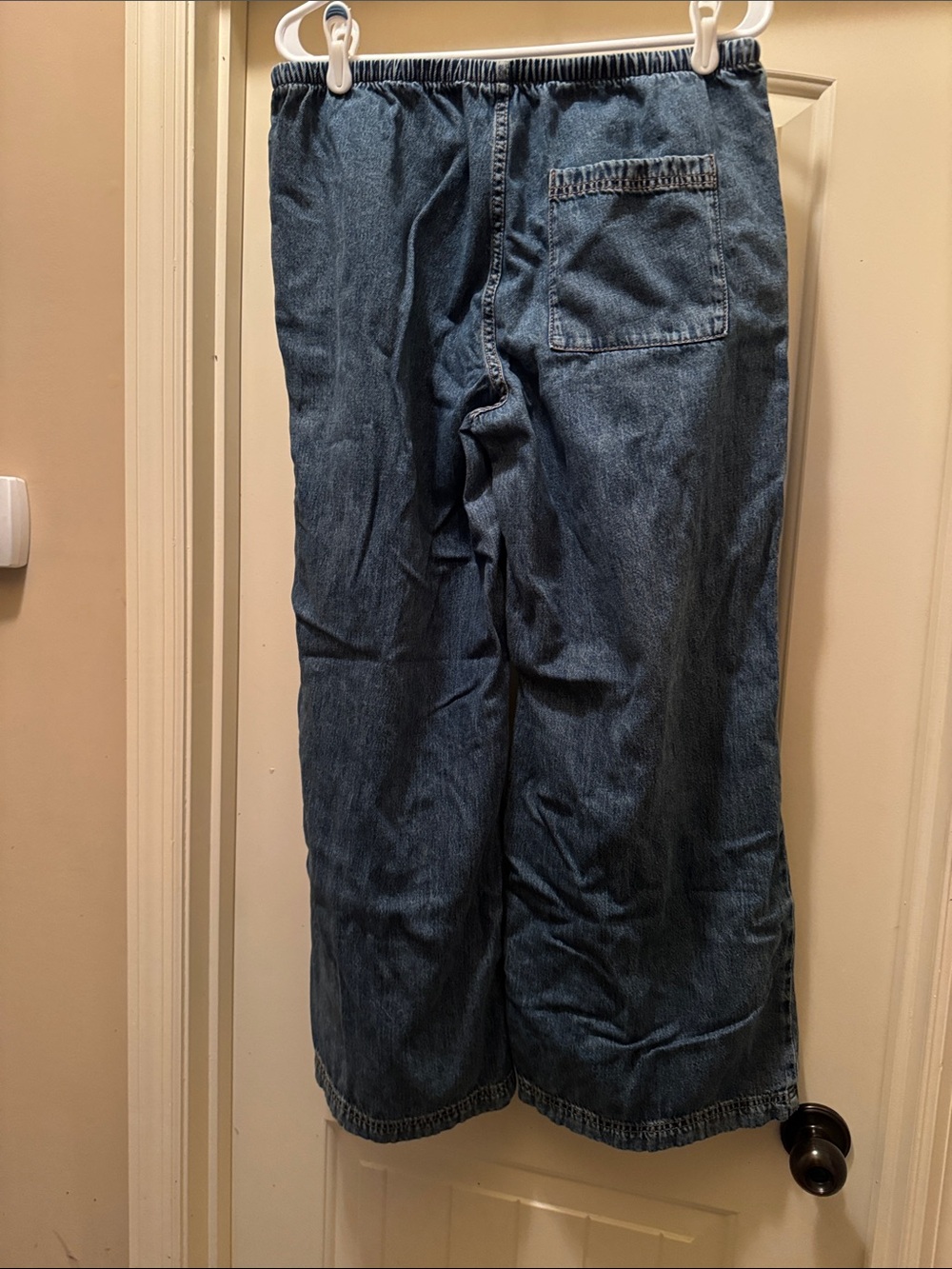 Wide-Leg High-Rise Blue Denim Jeans for Women - Picture 2 of 3